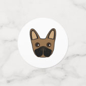 Brown Français Bulldog Face Table Confetti (Petit recto)