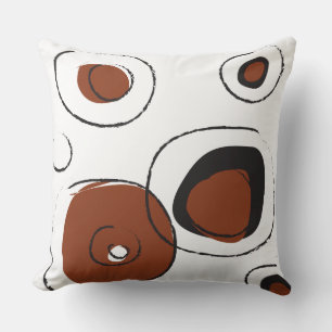 Brown FUNKY STIPPEN DESIGN Retro Sierkussen