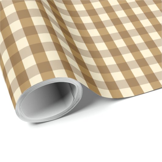 Brown Gingham Cadeaupapier (Rol Hoek)