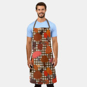 Brown Gingham Check Mushroom Mix Schort (Gedragen)