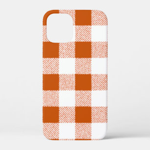 Brown Gingham Check Pattern iPhone 12 Mini Hoesje