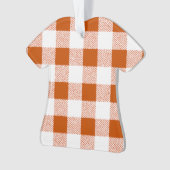 Brown Gingham Check Pattern Ornament (voorkant)
