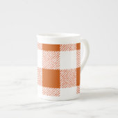 Brown Gingham Check Pattern Porselein Kop (Voorkant rechts)