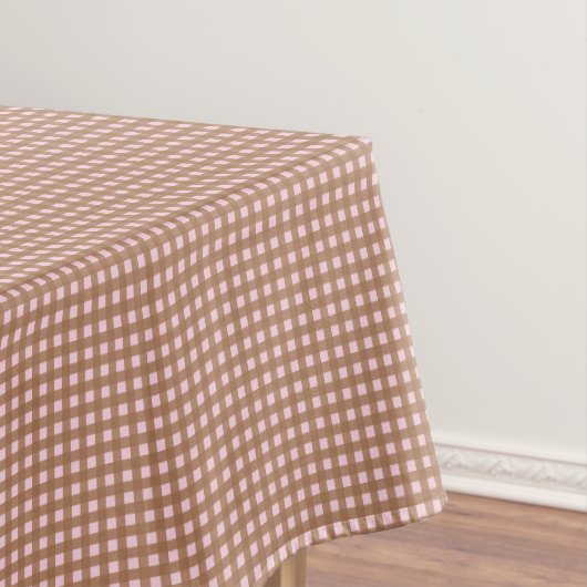 Brown gingham check tafelkleed (Voorbeeld)