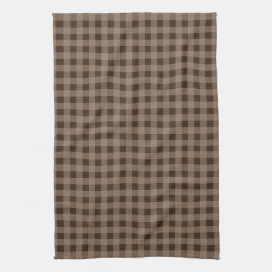Brown Gingham Country Kitchen Towel Theedoek (Verticaal)