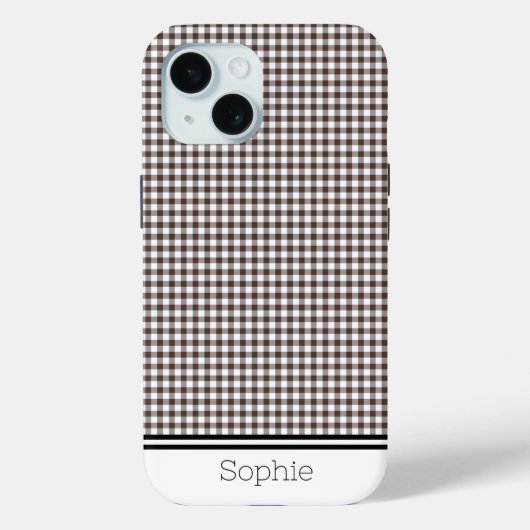 Brown Gingham Custom Samsung Case-Mate iPhone Case (Achterkant)
