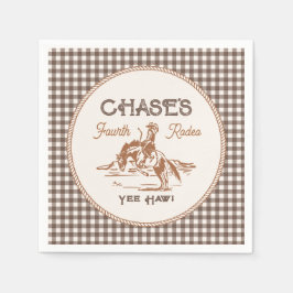 Brown Gingham Rodeo Paper Napkins Servet