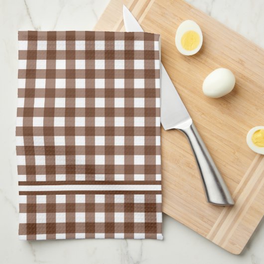 Brown Gingham Theedoek (Quarter Fold)