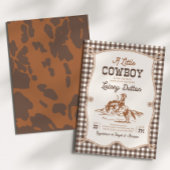 Brown Gingham Western Baby Shower Invitation