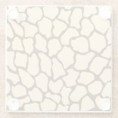 Brown Giraffe Pattern – Minimal Animal Print Glazen Onderzetter (Achterkant)