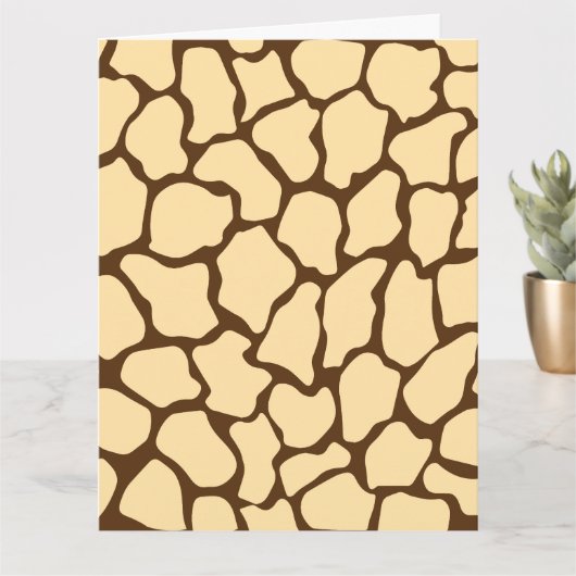 Brown Giraffe Pattern – Minimal Animal Print Kaart (Kleine Plant)