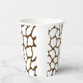 Brown Giraffe Pattern – Minimal Animal Print Papieren Bekers (Rechts)