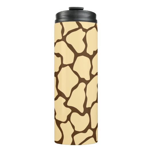 Brown Giraffe Pattern – Minimal Animal Print Thermosbeker (Voorkant)