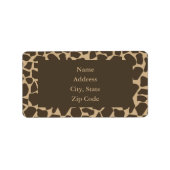 Brown Giraffe Pattern Print Etiket (Voorkant)