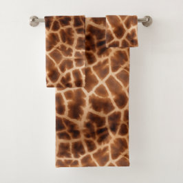 Brown Giraffe Print Bad Handdoek