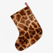 Brown Giraffe Print Grote Kerstsok (Achterkant (Hangend))