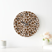 Brown Giraffe Print Grote Klok (Huis)