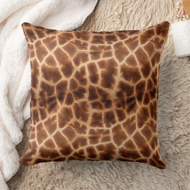 Brown Giraffe Print Kussen (Deken)