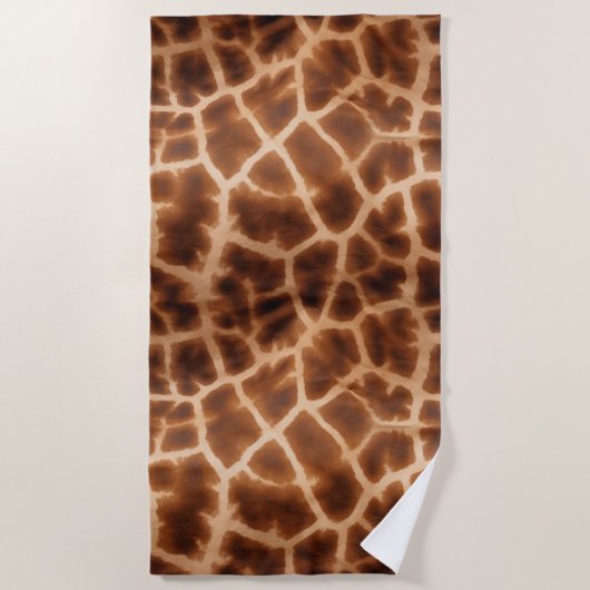 Brown Giraffe Print Strandlaken (Voorkant)