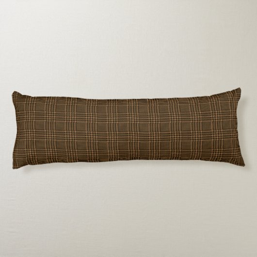 Brown Glen Check Houndstooth Pset Pattern Lichaamskussen (Achterkant)