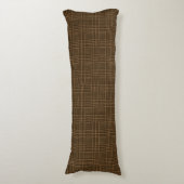 Brown Glen Check Houndstooth Pset Pattern Lichaamskussen (Voorkant Verticaal)