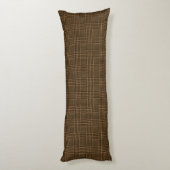 Brown Glen Check Houndstooth Pset Pattern Lichaamskussen (Achterkant (Verticaal))
