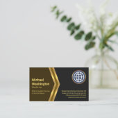 Brown Gold Arrows Gold Wereldbol Import Export Visitekaartje (Staand voorkant)