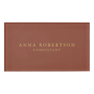 Brown Gold Colors Professional Trendy minimalist Naambadge