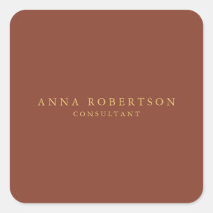 Brown Gold Colors Professional Trendy minimalist Vierkante Sticker