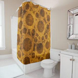 Brown Gold Grunge Steampunk Motif Douche rideau