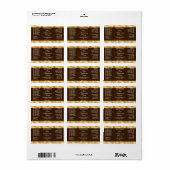 Brown & Gold Small Cosmetics Dropper Bottle Label  (Full Sheet)