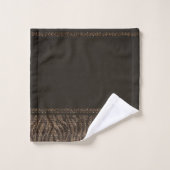 Brown & Gold Zebra Wild Poster de animal Exotic Gl (Gant de toilette)