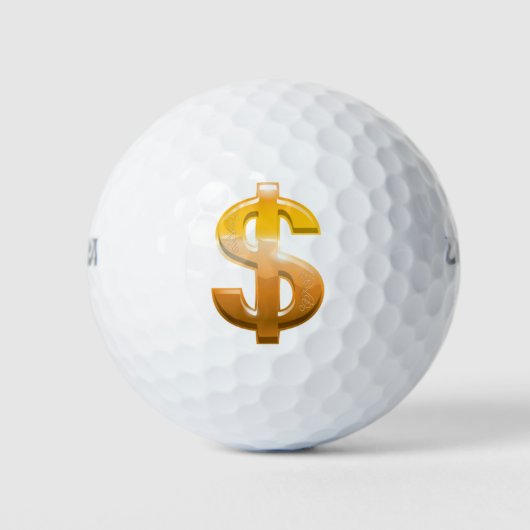 Brown Gradient Dollar Sign Golfballen (Voorkant)