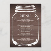 Brown grange bois mson jarre mariage menu modèle (Devant)