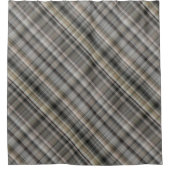 Brown gris Plaid Rustique Neutre Douche Rideau (Devant)
