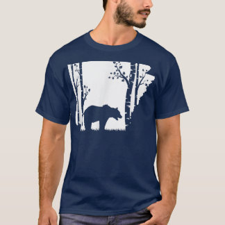 Brown Grizzly Bear Hunting - Arkansas map Hunter T-shirt