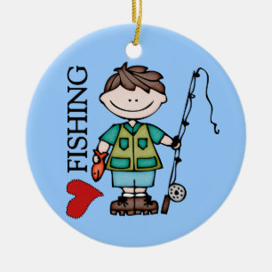 Brown Hair Boy I Love Vist Keramisch Ornament