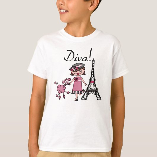 Brown Hair Diva T-shirt (Voorkant)