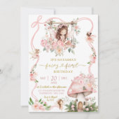 Brown Hair Girl fée première invitation anniversai (Devant)