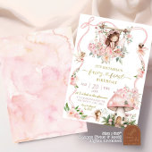 Brown Hair Girl fée première invitation anniversai