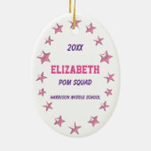 Brown Hair Pom Squad Persoonlijke keepomwille Keramisch Ornament (Achterkant)