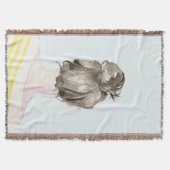 Brown Hair Top Knot Bun Deken (Voorkant)