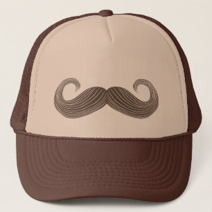 Brown Handlebar Mustache Trucker Hat Pet