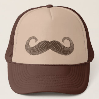 Brown Handlebar Mustache Trucker Hat Trucker Pet