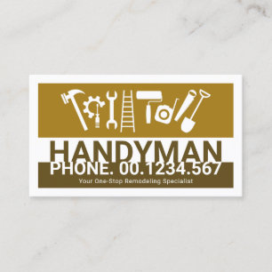 Brown Handyman Tools Layers Home Renovation Visitekaartje