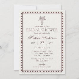 Brown Harlequin Checkered Bridal Shower Kaart