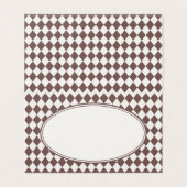 Brown Harlequin Checkered Folded Place Cards (Outside Unfolded)