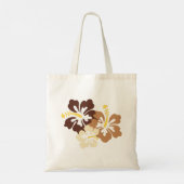 Brown Hawaiian Flowers Canvas tas (Achterkant)