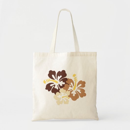 Brown Hawaiian Flowers Canvas tas (Voorkant)