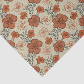 Brown Hawaiian Hibiscus Pattern Tissuepapier (Detail)